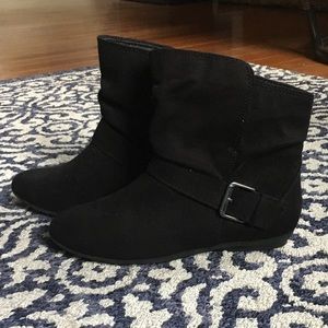 Faux suede ankle boots